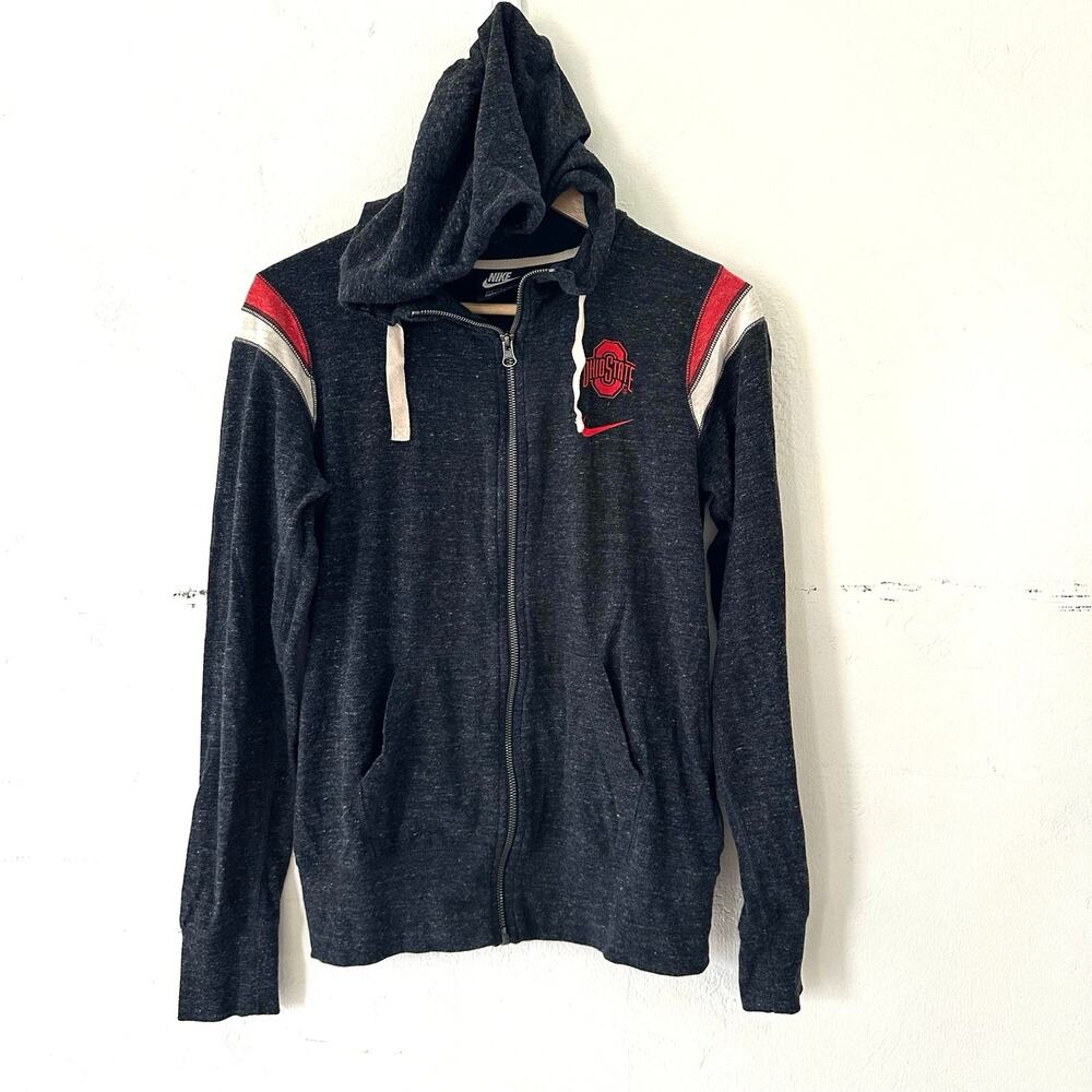 Nike Full Zip Hoodie Ohio State Buckeyes Women's Size Small Gray Embroidery‎